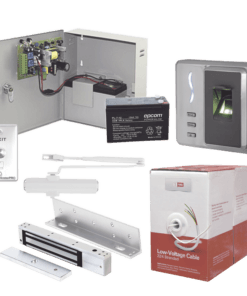 ACCESSKIT2P - ACCESSKIT2P-SYSCOM - Sistema Completo de Acceso, Incluye Lector Biometrico, Chapa magnética con bracket, Cierra puerta, Botón de Salida, Cable " Gratis ", y fuente profesional con Batería - Relematic.mx - ACCESSKIT2P-h