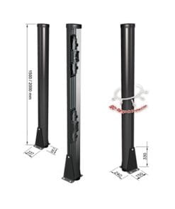 MB100 - MB100-BUNKER SEGURIDAD-Carcasa Ultra Resistente / 100cm de Altura / Ideal para Sensores Fotoeléctricos / Seriedad y Protección/ Montaje en piso - Relematic.mx - MB200Wdet-2