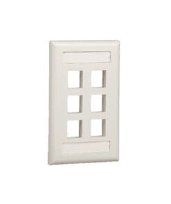NK6FEIY - NK6FEIY-PANDUIT-Placa de Pared Vertical, Salida Para 6 Puertos Keystone, Con Espacios Para Etiquetas, Color Blanco Mate - Relematic.mx - NK6FEIY
