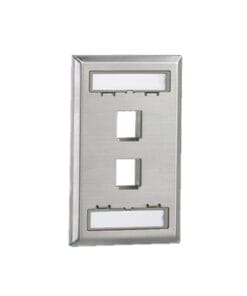 NKF2S - NKF2S-PANDUIT-Placa de Pared Vertical, Salida Para 2 Puertos Keystone, Con Espacios Para Etiquetas, de Acero Inoxidable - Relematic.mx - NKF2S