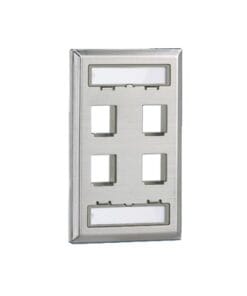NKF4S - NKF4S-PANDUIT-Placa de Pared Vertical, Salida Para 4 Puertos Keystone, Con Espacios Para Etiquetas, de Acero Inoxidable - Relematic.mx - NKF4S