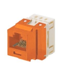 NKP5E88MOR - NKP5E88MOR-PANDUIT-Conector Jack Estilo 110 (de Impacto), Tipo Keystone, Categoría 5e, de 8 posiciones y 8 cables, Color Naranja - Relematic.mx - NKP5E88MOR