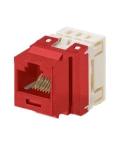 NKP5E88MRD - NKP5E88MRD-PANDUIT-Conector Jack Estilo 110 (de Impacto), Tipo Keystone, Categoría 5e, de 8 posiciones y 8 cables, Color Rojo - Relematic.mx - NKP5E88MRD