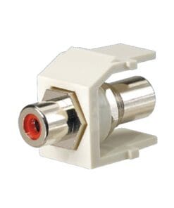 NKRTMRIW - NKRTMRIW-PANDUIT-Conector RCA Keystone, con Conector de Paso RCA Rojo, Módulo Blanco Mate - Relematic.mx - NKRTMRIW