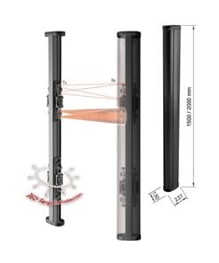 PT150 - PT150-BUNKER SEGURIDAD-Carcasa Ultra Resistente, 150cm de Altura con doble vista para cobertura 360, Ideal para Sensores Fotoeléctricos - Relematic.mx - PT200det-2