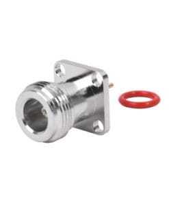 RFN-1021-5 - RFN-1021-5-RF INDUSTRIES,LTD-Conector N Hembra de Montaje de Panel con 4 perforaciones a 12.7 mm, soldable. - Relematic.mx - RFN10215
