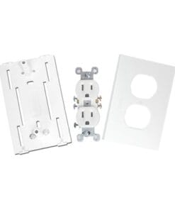 TEK-100-DUPLEX - TEK-100-DUPLEX-THORSMAN-Contacto eléctrico doble, soporte y tapa color blanco de PVC auto extinguible,  para canaleta TEK100 (5591-10200)  - Relematic.mx - THACF_det