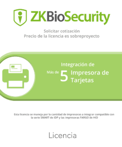 ZK-BS-CP-PRJ - ZK-BS-CP-PRJ-ZKTECO - Licencia para ZKBiosecurity para integracion para mas de 5 impresoras de tarjetas - Relematic.mx - ZKBSCPPRJ-h