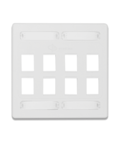 10GMX-FPD08-02-SIEMON-Placa de Pared Doble Modular 10G MAX de 8 Salidas, Color Blanco