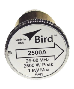 2500A-BIRD TECHNOLOGIES-Elemento de Potencia en linea 7/8" a 2500 Watt para Wattmetro BIRD 43 en el Rango de Frecuencia de 25 a 60 MHz