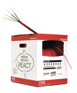 4307-8704/500-HONEYWELL HOME RESIDEO-Bobina de 152 metros de alambre  4 X 18 AWG, caja REACT, resistente al fuego, color rojo, tipo FPLR- CL2R - C(UL) -FT4 para sistemas contra incendio o sistemas de evacuación.