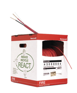 4311-8604/1000 - 4311-8604/1000-HONEYWELL HOME RESIDEO-Bobina de 305 metros de alambre  calibre 16 AWG  en 2 HILOS, caja REACT , resistente al fuego, color rojo, tipo FPLR- CL2R para sistemas contra incendio o sistemas de evacuación. - Relematic.mx - 431186041000-p