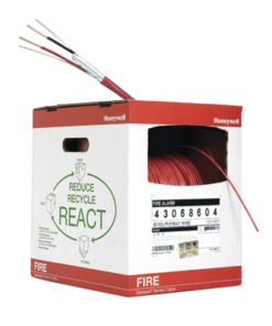 4606-8604/1000 - 4606-8604/1000-HONEYWELL HOME RESIDEO-Bobina de 305 metros de alambre  calibre 16 AWG, con blindaje, en 2 hilos, caja REACT, tipo FPLP-CL2P, resistente al fuego, color rojo, para sistemas contra incendio o sistemas de evacuación. - Relematic.mx - 460686041000-p