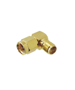 ACX2219-ND-SYSCOM-Adaptador en Ángulo Recto, de Conector SMA Macho a SMA Hembra Inverso, Oro/ Oro/ Teflón.
