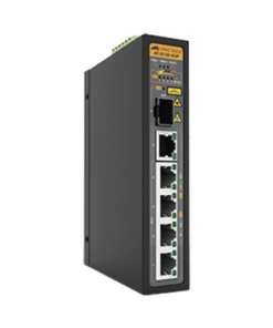 AT-IS130-6GP-80-ALLIED TELESIS-Switch Industrial PoE+ No-Administrable de 5 Puertos 10/100/1000 Mbps (4 Puertos son PoE+) + 1 puertos SFP, 90 W