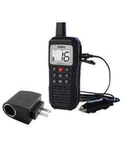 ATLANTIS155KIT-UNIDEN-Radio Marino Portátil VHF, flotante y sumergible, Rx: 156.050-163.275MHz Tx: 156.025-157.425MHz, cumple con los canales marinos Internacionales, de EUA y Canadá