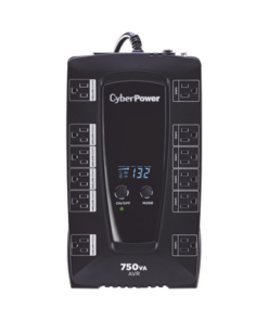 AVRG750LCD-CYBERPOWER-UPS de 750 VA/450 W, Topología Línea Interactiva, Entrada 120 Vca NEMA 5-15P, Tipo Gabinete Compacto, Con 12 Tomas NEMA 5-15R