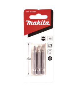 B-25884-MAKITA-Punta plana para atornillar de 4-5 x 50 mm forma “E”, zanco tipo hexagonal de 1/4" con punta magnética, blíster con 3 piezas.