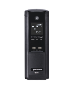 BRG1500AVRLCD5Y-CYBERPOWER-UPS de 1500 VA/900 W, Topología Línea Interactiva, Entrada 120 Vca NEMA 5-15P, Tipo Torre, Con 12 Tomas NEMA 5-15R, 5 años de garantía 