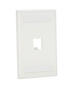 CFPL1WHY-PANDUIT-Placa de Pared Vertical Clásica, Salida Para 1 Puerto Mini-Com, Con Espacios Para Etiquetas, Color Blanco