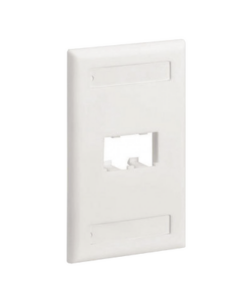 CFPL2WHY-PANDUIT-Placa de Pared Vertical Clásica, Salida Para 2 Puertos Mini-Com, Con Espacios Para Etiquetas, Color Blanco