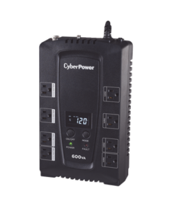 CP600LCD-CYBERPOWER-UPS de 600 VA/340 W, Topología Standby, Entrada 120 Vca NEMA 5-15P, Tipo Gabinete Compacto, Con 8 Tomas NEMA 5-15R