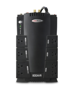 CP800AVR-CYBERPOWER-UPS 800VA / 450W, Topología Línea Interactiva Con Regulador de Voltaje (AVR), 8 Conectores NEMA 5-15R, Protector Coax/RJ45/Teléfono, 3 años de Garantía