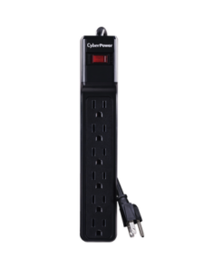 CSB6012 - CSB6012-CYBERPOWER-Multicontacto Con Supresor de Picos, Voltaje de Entrada 125 Vca NEMA 5-15P, Con 6 Salidas NEMA 5-15R, 1200 Joules - Relematic.mx - CSB6012-p