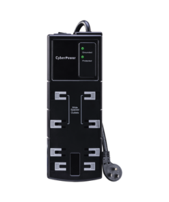 CSB806 - CSB806-CYBERPOWER-Multicontacto Con Supresor de Picos, Voltaje de Entrada 125 Vca NEMA 5-15P, Con 8 Salidas NEMA 5-15R, 1800 Joules  - Relematic.mx - CSB806-p