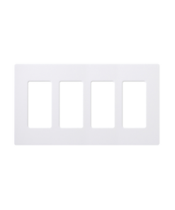 CW4-WH - CW4WH-LUTRON ELECTRONICS-Placa de pared 4 espacios, color blanco, para atenuador (dimmer), switch ó control remoto PICO inalámbrico - Relematic.mx - CW4WH-p