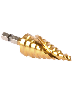 D-40185-MAKITA-Broca escalonada espiral de 1/4" hss-tin 4-20 mm, blíster con una pieza.