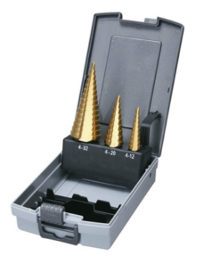 D-41872 - D-41872-MAKITA-Juego de brocas con 3 piezas escalonadas HSS-TI (Recubrimiento Titanio) 4-12, 4-20, 4-32 mm - Relematic.mx - D41872-p