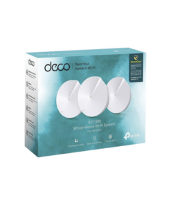 DECO-M5-3PACK - DECOM5-3PACK-TP-LINK-Kit 3 Routers Inalámbricos MESH Interior para Hogar / Doble Banda Wi-Fi 5 AC1300 Mbps / 2 Puerto Gigabit WAN/LAN / 4 Antenas Internas / Administración Mediante la App Deco (iOS, Android) / Protección HomeCare - Relematic.mx - DECOM53PACK-p
