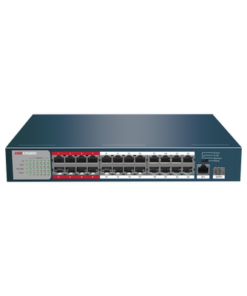 DS-3E0326P-E/M-HIKVISION-Switch No Administrable 24 Puertos PoE+ 100 Mbps / Switch PoE 250 mts LARGA DISTANCIA / 1 Puertos SFP / 1 Puertos Gigabit / 225 Watts Total