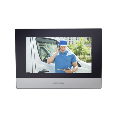 DS-KH6320-WTE1-HIKVISION-Monitor IP WiFi Touch Screen 7" para Videoportero IP  / Vídeo en Vivo / PoE Estándar / Apertura Remota / Llamada Entre Monitores / Audio de dos vías / Policarbonato