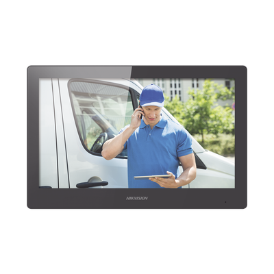 DS-KH8520-WTE1-HIKVISION-Monitor Touch Screen 10" para Videoportero IP / Estético / Video en Vivo / WiFi / Apertura Remota / llamada entre monitores / Audio de dos vías / Policarbonato