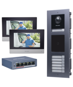 DSKIS-MULTI-7AP-HIKVISION-KIT de Videoportero IP para 7 DEPARTAMENTOS con llamada a App de Smartphone y Lector de Tarjetas EM / 2da Generación (Modular) / Montaje para EMPOTRAR incluido