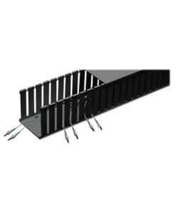 E4X4BL6-PANDUIT-Canaleta Ranurada de PVC sin Tapa, Fiber-Duct™, 4 in de Ancho, 4 in de Alto y 1828.8 mm de Largo, Color Negro