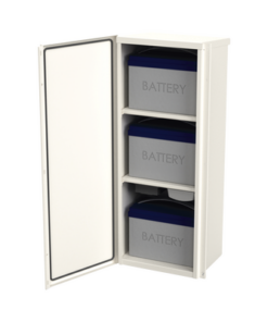 EI-PCB-40-106-30SDK-EPCOM INDUSTRIAL-Gabinete Acero Galv. para 3 Bat. PL110D12. Puerta Sin Ventilación. Acc. de piso o poste No incluidos (400 x 1060 x 300mm).