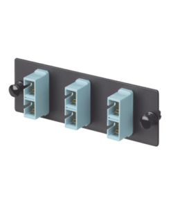 FAP3WAQDSCZ-PANDUIT-Placa Acopladora de Fibra Optica FAP, Con 3 Conectores SC Duplex (6 Fibras), Para Fibra Multimodo OM3/OM4, Color Aqua