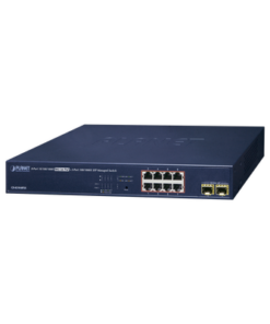 GS-4210-8P2S-PLANET-Switch Administrable Capa 2, 8 Puertos PoE 802.3af/at Gigabit, 140 W Max, 2 Puertos SFP, Modo Extendido Hasta 250 m, Soporta Administración en Nube CloudNMS ( HW Rev. 3.0 en Adelante). 