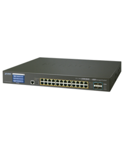 GS-5220-24UP4XVR-PLANET-Switch Administrable L2+, 24 puertos Gigabit PoE 802.3bt, 4 puertos 10G SFP+,Pantalla táctil, Fuente Redundante, (400W)