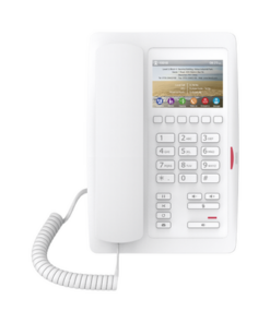 H5W-FANVIL-(H5 Color Blanco)Teléfono para Hotelería, profesional de gama alta con pantalla LCD de 3.5 pulgadas a color, 6 teclas programables para servicio rápido (Hotline) PoE 