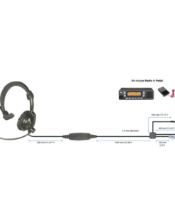 HLPSNLM43-PRYME-Diadema ligera acolchonada para radios móviles Motorola APX4500, XLT1500