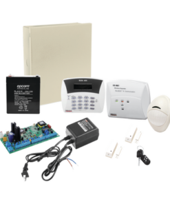 HUNTER-8-RF-PIMA-Kit de Alarma Hunter8 Inalámbrico,  incluye Panel de Alarma, Teclado, Receptor Inalámbrico, 2 Contactos Magnéticos Inalámbricos, 1 PIR Inalámbrico, 1 Control Remoto,  Gabinete, Batería de 4.5Ah y Transformador.