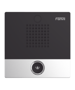 I10-FANVIL-Mini Intercomunicador para hotelería y hospitales, con diseño elegante, PoE, 1 botón, 1 relevador integrado de salida y entrada.