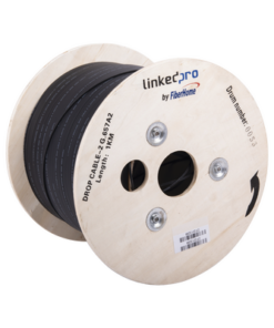 IC-DROPA2-2C - IC-DROPA2-2C-LINKEDPRO BY FIBERHOME-Carrete de 1 km de Fibra Óptica Drop, Interior/Exterior G.657A2 Monomodo de 2 hilos (bifibra), Dieléctrica, Forro Negro - Relematic.mx - ICDROPA22C-p