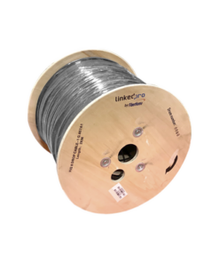 IC-FIG8A1-2C/2KM-LINKEDPRO BY FIBERHOME-Carrete de 2 km de Fibra Óptica Aérea Mini Figura 8 G.657A1 Tipo Drop, Monomodo de 2 Hilos (Bifibra), Diseñada para Fusionarse, Color Negro, Span 80, (No Soporta Conectores Mecánicos)