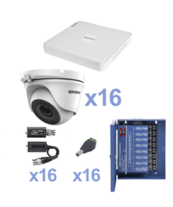 KESTXLT16DW - KESTXLT16DW-EPCOM-KIT TurboHD 720p / Incluye DVR 16ch / 16 cámaras domo 2.8mm / Transceptores / Conectores / Fuente de poder profesional Heavy Duty 20A, Hasta 15Vcc para Larga Distancia. - Relematic.mx - KESTXLT16DW-p