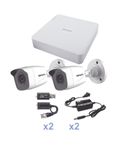 KESTXLT2BW - KESTXLT2BW-EPCOM-KIT TurboHD 720p / DVR 4 Canales / 2 Cámaras Bala (interior - exterior 2.8 mm) / Hik-Connect - Relematic.mx - KESTXLT2BW-p
